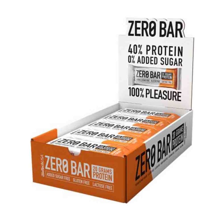 BioTech USA Zero Bar Protein cukormentes protein szeletek, 20 darabos csomag, csokoládé-karamell aroma