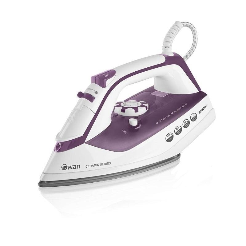 Fier de calcat cu aburi Swan SI30150N, Putere 2500W, 200g/min, Talpa Ceramica, Autoclean