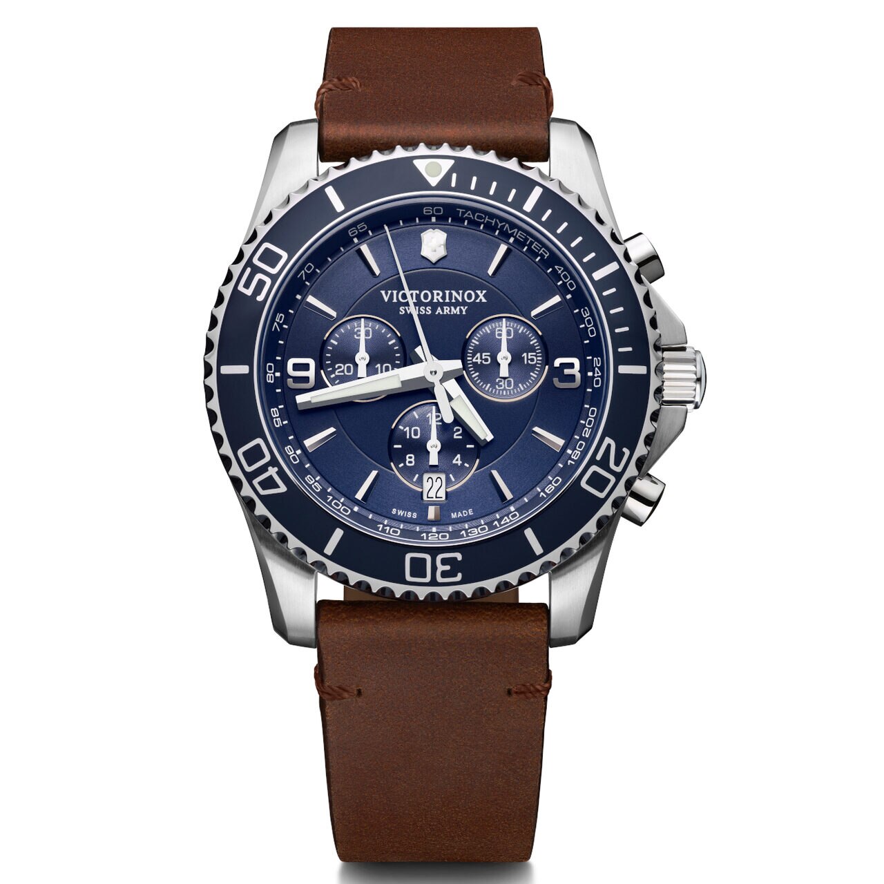 Ceas barbatesc Victorinox 241865 Maverick Chronograph 43mm, 10ATM, Argintiu