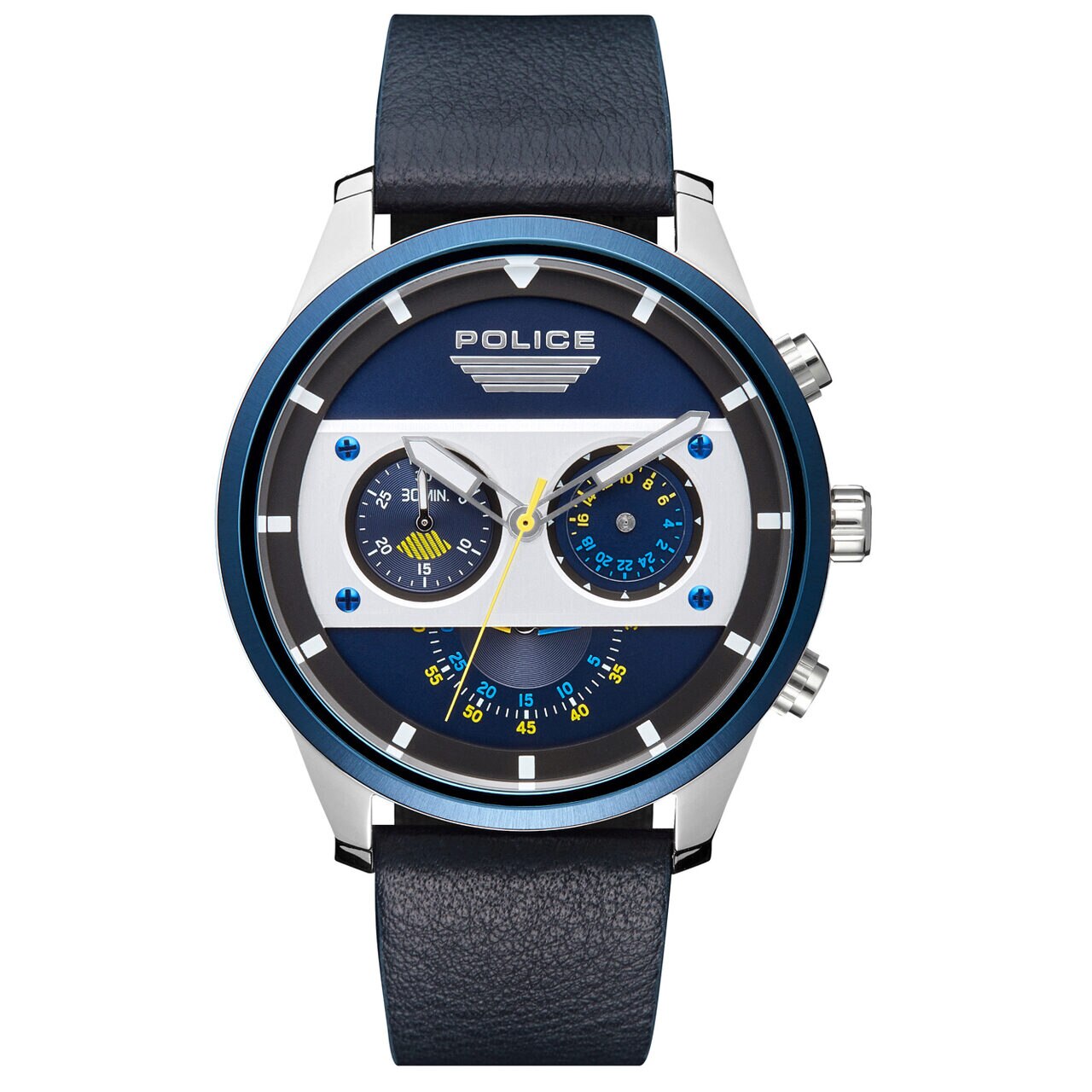 Ceas barbatesc Police PL15411JSTBL.03 Vesterbro Chronograph 49mm, 5ATM, Argintiu