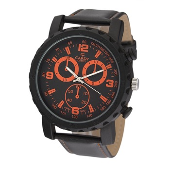 Ceas de barbati CARDY , negru , curea piele Ceas de barbati CARDY , negru , curea piele