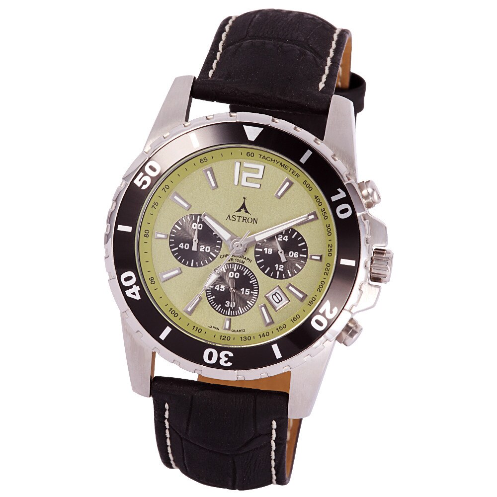 Ceas barbatesc ASTRON , mecanism quartz , carcasa argintie