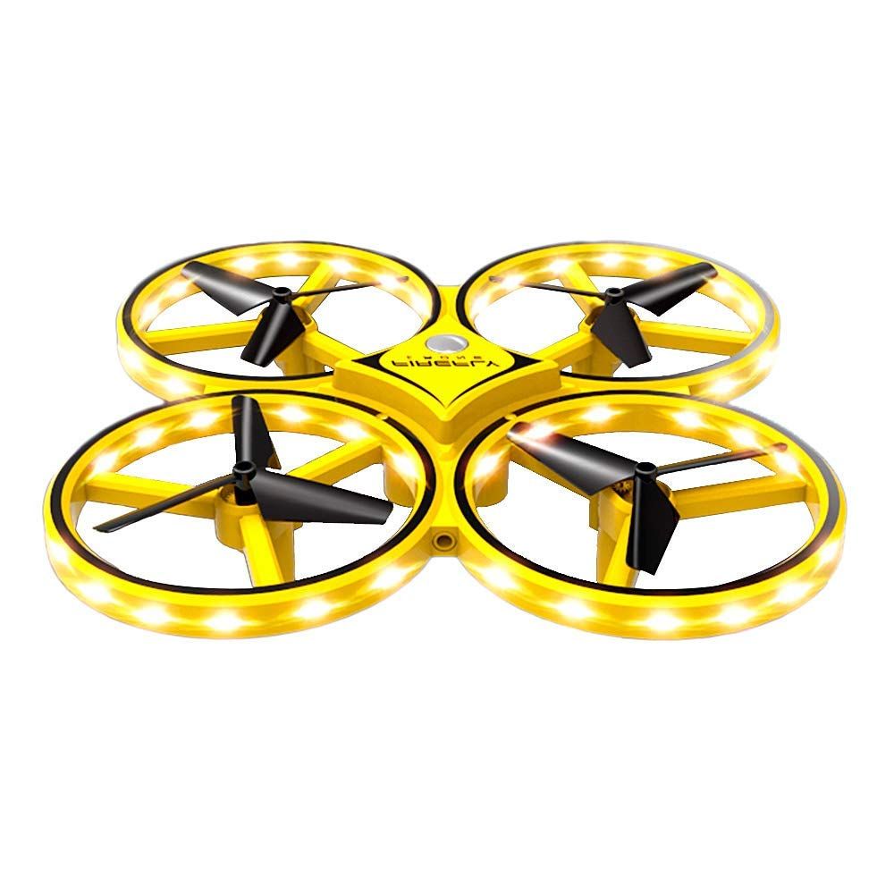 Mini drona cu telecomanda tip ceas,rotire 360 grade, senzori, Negru-Galben, Urban Trends ®