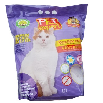 Nisip litiera pisici, Pet Expert, Silicat Lavanda, 7.6 L Nisip litiera pisici, Pet Expert, Silicat Lavanda, 7.6 L