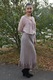 Fusta rafinata, lunga din tricot , insertii de dantela,D&J Exclusive,plamaniu, 52 EU