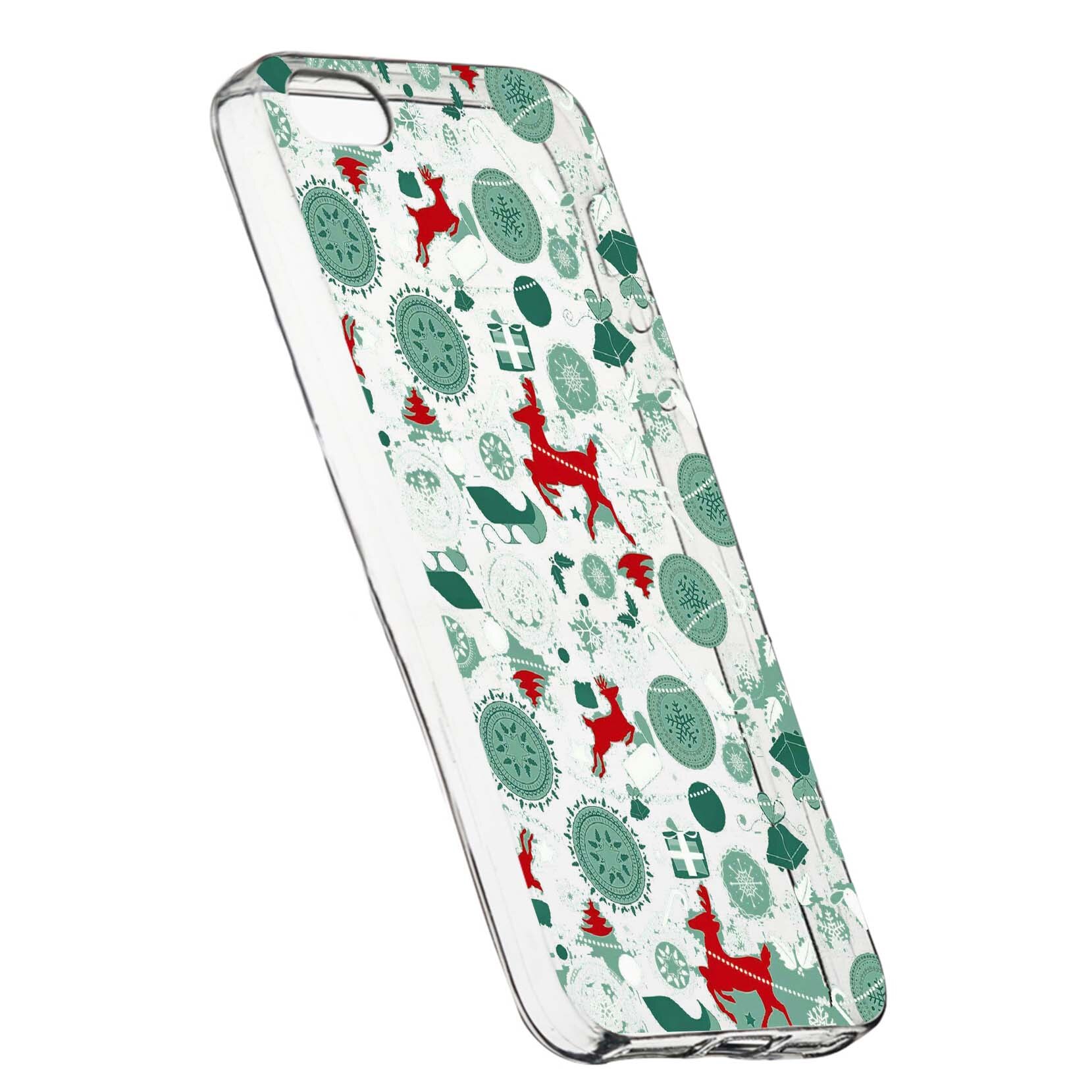 Husa de protectie Craciun, Christmas, reindeer pentru Apple iPhone 5 / 5S / SE, rezistenta la uzura, anti-alunecare, din silicon Premium, 334