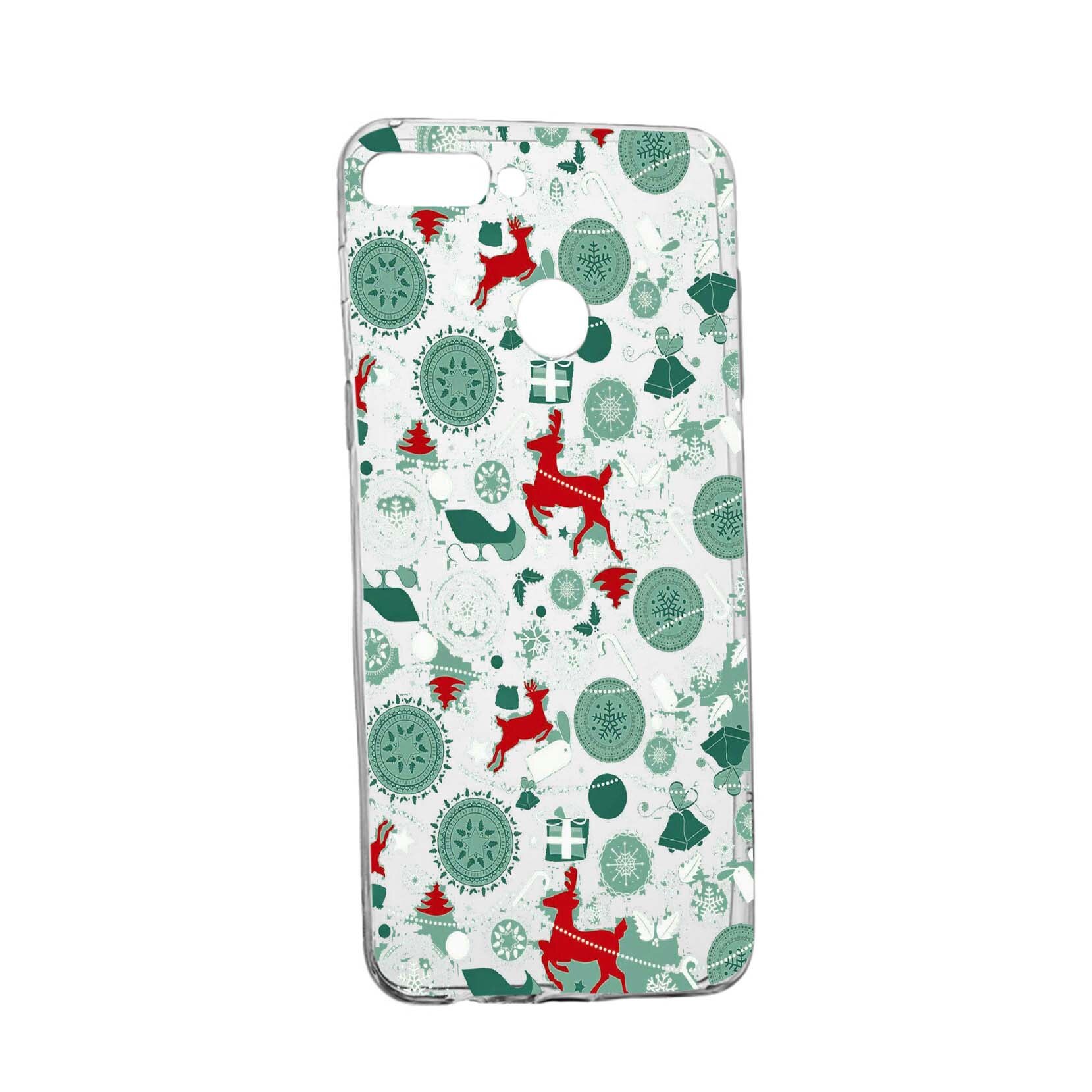 Husa de protectie Craciun, Christmas, reindeer pentru Oppo A7/ AX7, rezistenta la uzura, anti-alunecare, din silicon Premium, 334