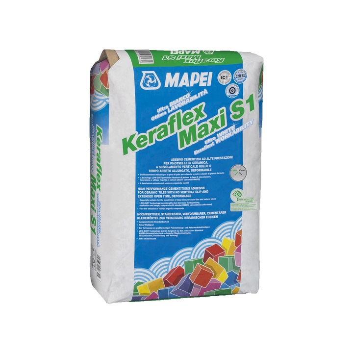 Лепило за плочки Keraflex Maxi S1, Mapei, 25кг, сиво