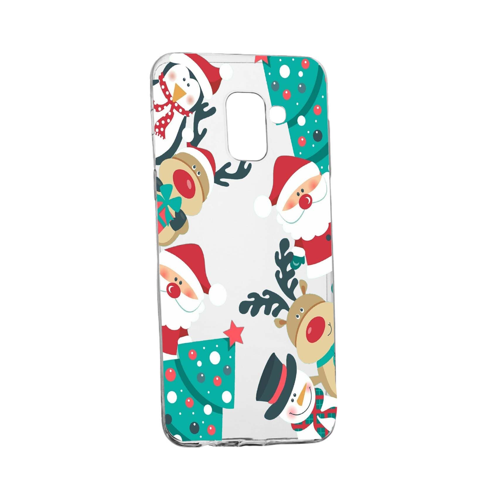 Husa de protectie Craciun, Christmas, pentru Samsung Galaxy A6 2018, rezistenta la uzura, anti-alunecare, din silicon Premium, 338