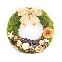 Coronita din muschi cu fructe uscate, Gradina Zanelor, multicolor, 25 cm