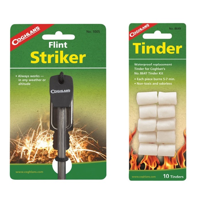 Coghlan tűzgyújtó szett amnarral (ferrocerium) gyújtócsappal, 10 darabos, vízálló