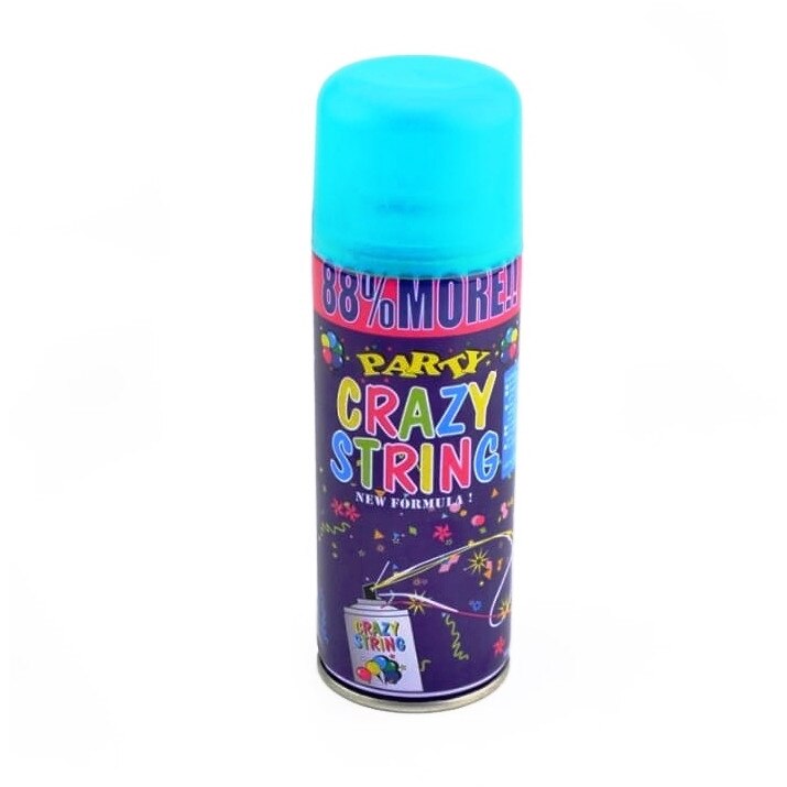 Spray confetti panglici pentru petreceri, crazy strings culoare albastru
