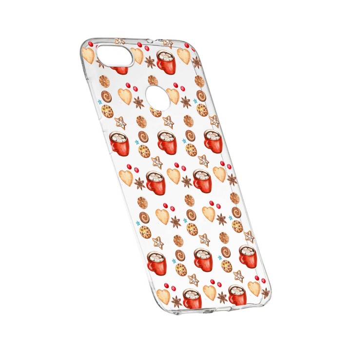 Защитен калъф Christmas, кафе за HTC Desire 12 Plus, износоустойчив, противоплъзгащ, премиум силикон, 343