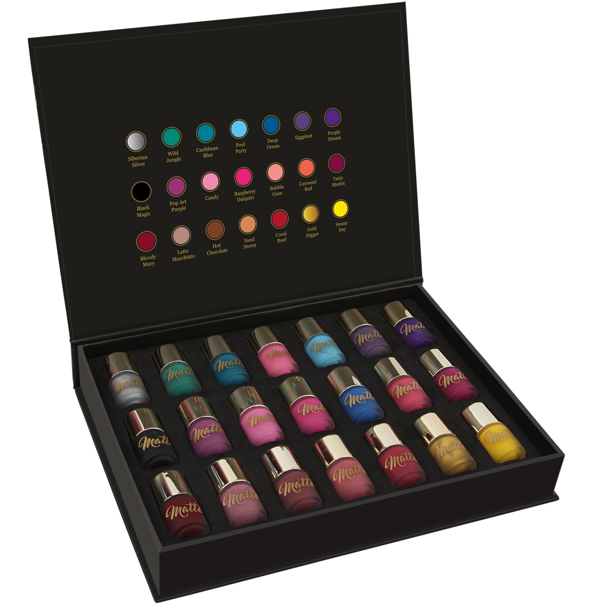 Lac de unghii Beauty4Britain, 'Matte', multicolor, 21 bucati x 5 ml