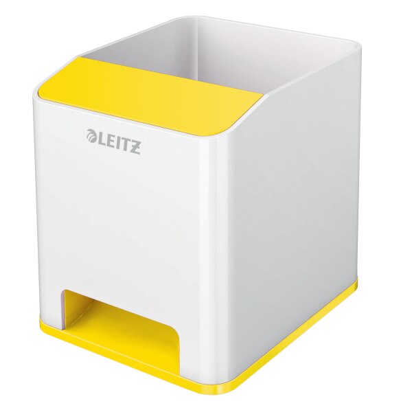 Suport instrumente de scris Leitz WOW cu amplificare sunet, culori duale, galben