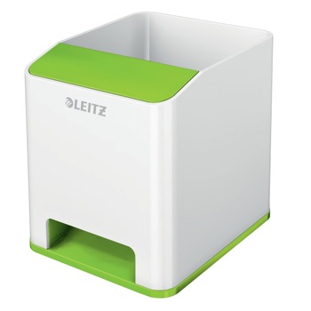 Suport instrumente de scris Leitz WOW cu amplificare sunet, culori duale, verde Suport instrumente de scris Leitz WOW cu amplificare sunet, culori duale, verde