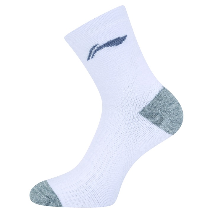 Sosete inalte pentru barbati, Li-Ning, 24-26, Alb/Gri, 39-42