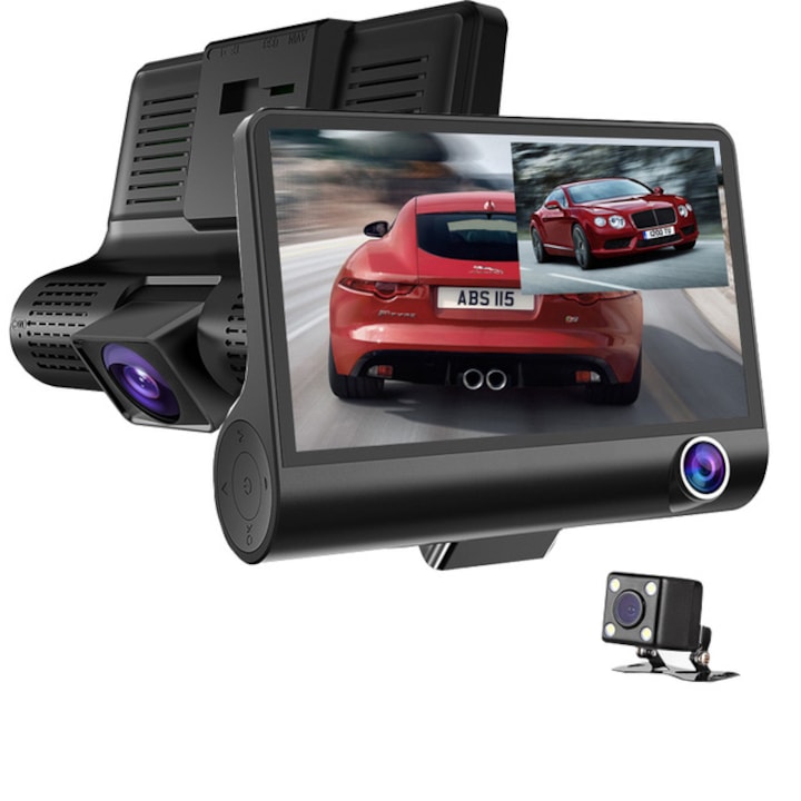 Video recorder auto, Amio, HD DVR, Cu 1 odorizant, Negru