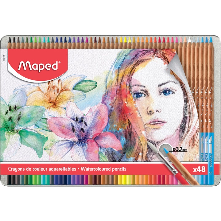 Мапед Акварелни моливи Color'Peps Water Artist 48 цв.мет.кутия