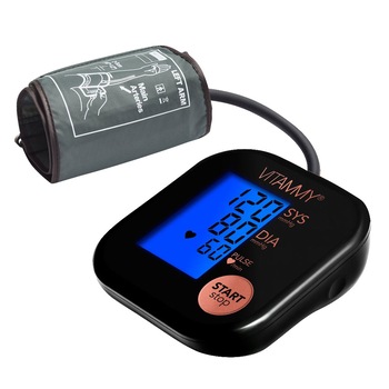 Tensiometru electronic de brat VITAMMY Ultra Beat, manseta 22-42cm, Negru/Roz Tensiometru electronic de brat VITAMMY Ultra Beat, manseta 22-42cm, Negru/Roz