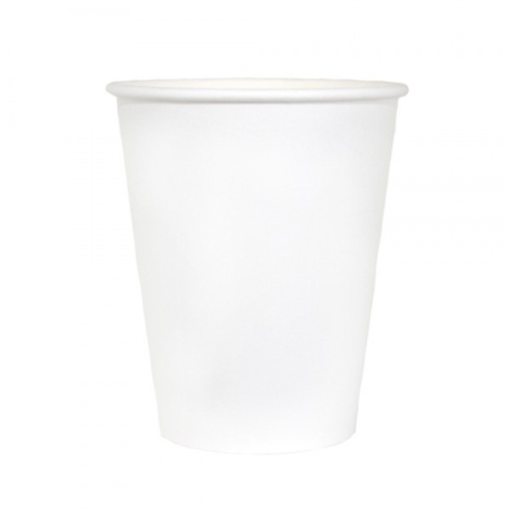 Комплект картонени чаши, 12 Oz - 350 ml, бели, 100бр.