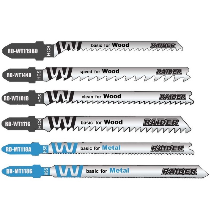 Set lame fierastrau pendular lemn si metal T 10pcs