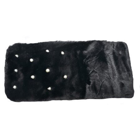 Esarfa chic din blanita cu perle,D&J Exclussive, neagra