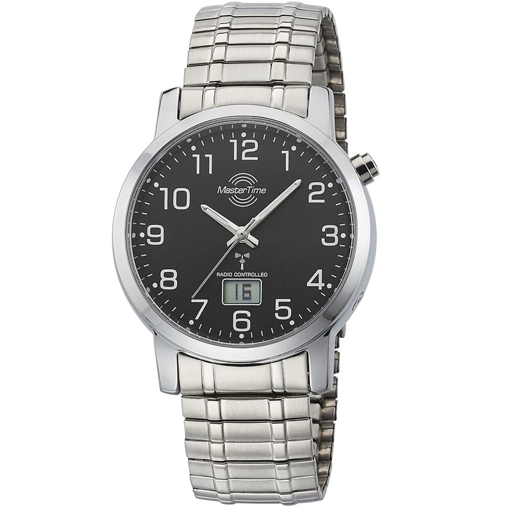 Мъжки часовник Master Time 41mm, 3ATM, Сребрист, Бял, Стомана