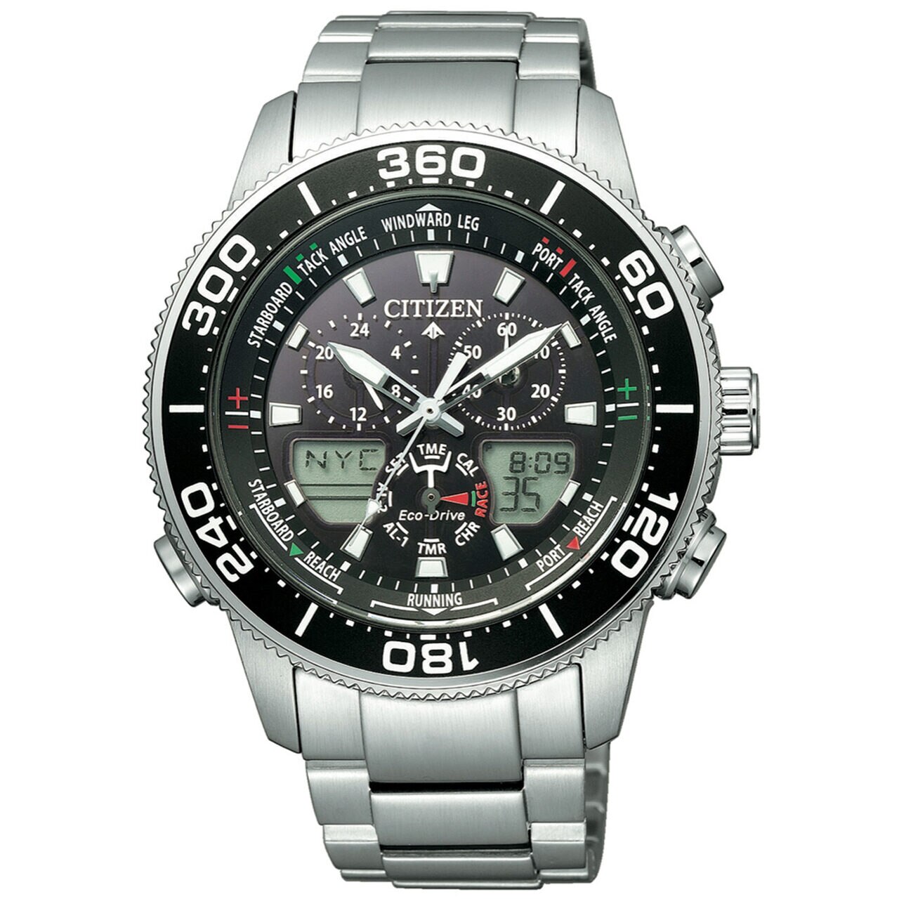 Ceas barbatesc Citizen Eco-Drive JR4060-88E Promaster Marine Yacht 44mm, 20ATM, Argintiu