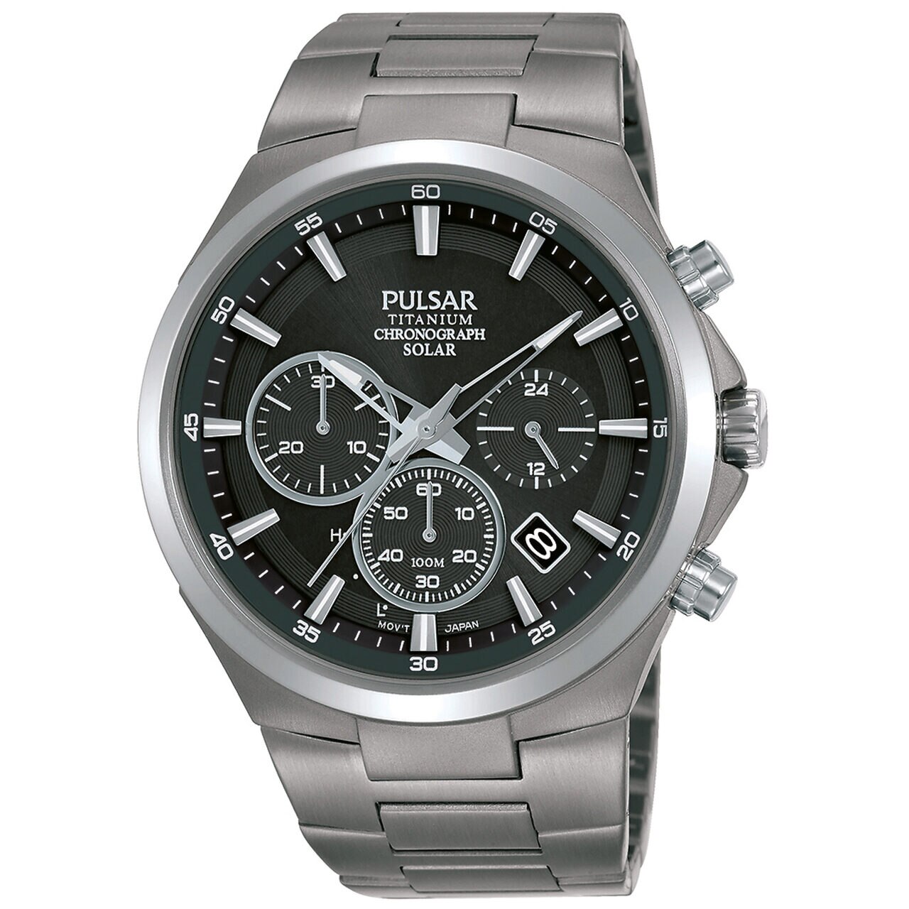 Ceas barbatesc Pulsar PZ5097X1 Solar, Titanium 44mm, 10ATM, Gri