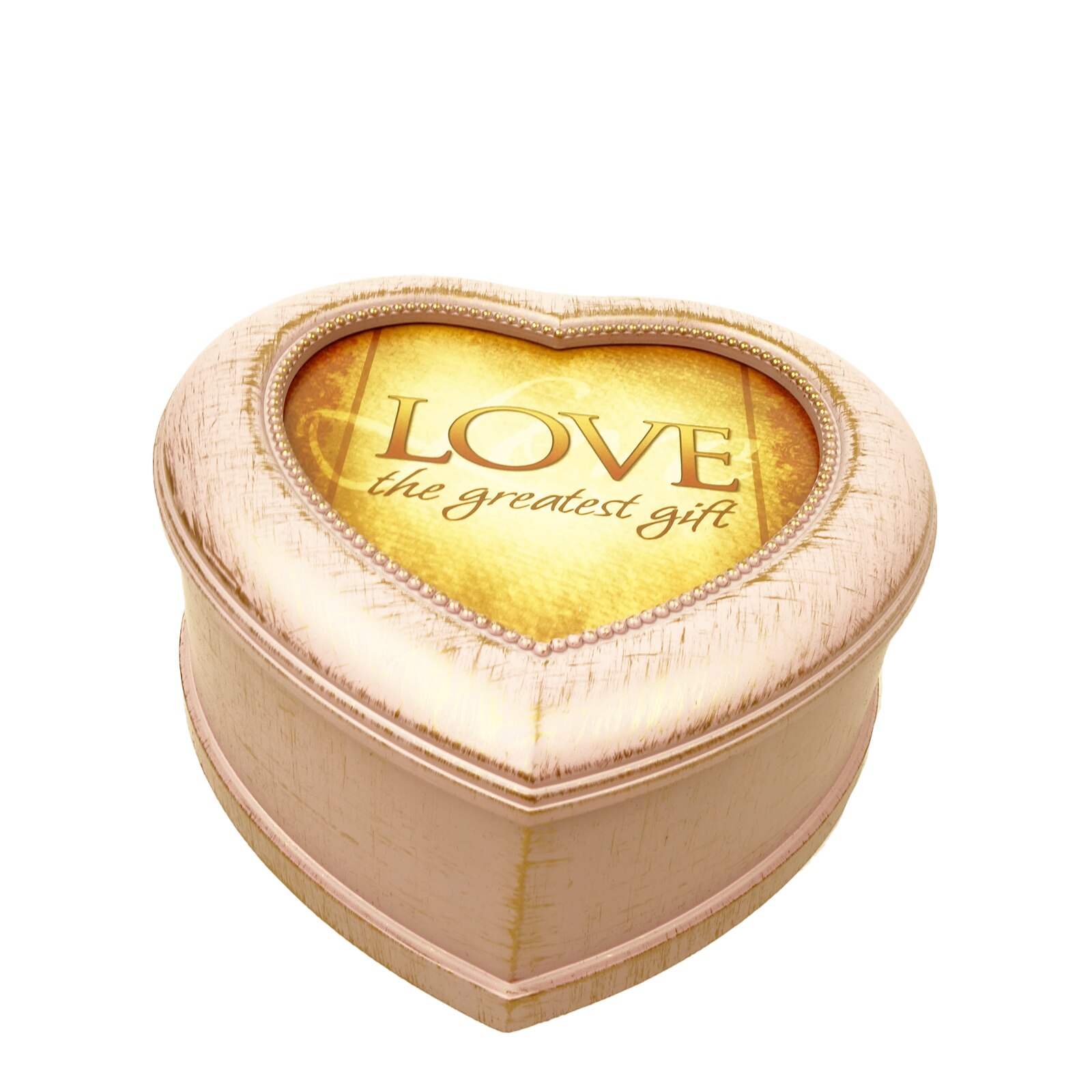 Cutie muzicala vintage in forma de inimioara, roz, 15 cm