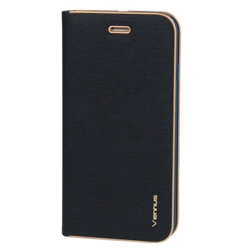 Husa Frame Vennus, tip carte, cu rama, premium book, inchidere magnetica, Huawei Y8P, Negru Husa Frame Vennus, tip carte, cu rama, premium book, inchidere magnetica, Huawei Y8P, Negru