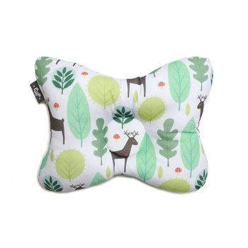 Perna pentru bebelusi Pulp, Forest, cu spuma de memorie, 37x22x8 cm, Multicolor Perna pentru bebelusi Pulp, Forest, cu spuma de memorie, 37x22x8 cm, Multicolor