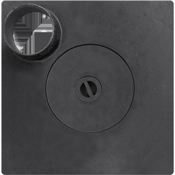 Plita Fonta pentru Soba 380x380mm, 1 Ochi si Gat Burlan 120 mm, EvoTools
