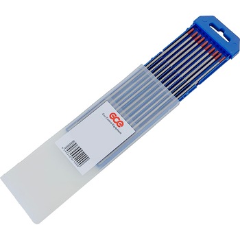 Electrozi wolfram tungsten aliat cu thoriu, 1.6 x 175, GCE, WTh20 Rosu, set 10 bucati Electrozi wolfram tungsten aliat cu thoriu, 1.6 x 175, GCE, WTh20 Rosu, set 10 bucati