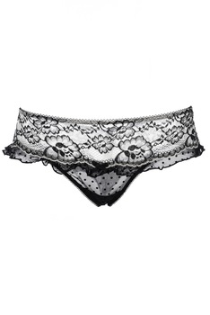 Chiloti brazilieni din dantela, triplu voal si catifea, Sarah Borghi-Intimamoda Emerald 6667, Alb/Negru Chiloti brazilieni din dantela, triplu voal si catifea, Sarah Borghi-Intimamoda Emerald 6667, Alb/Negru