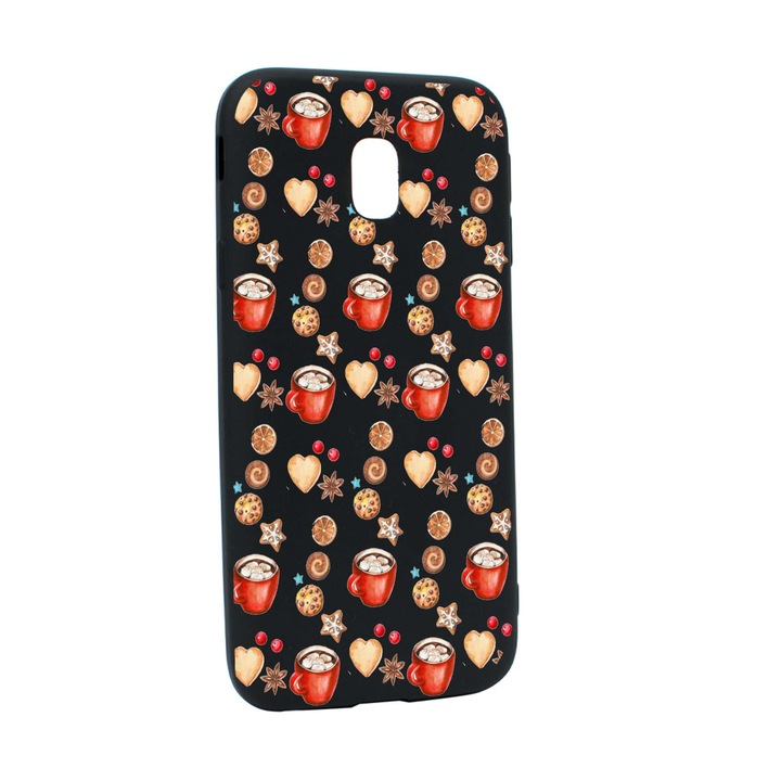 Husa de protectie Craciun, Christmas Coffee pentru Samsung Galaxy J7 2018, rezistenta la uzura, anti-alunecare, din silicon Premium, B343