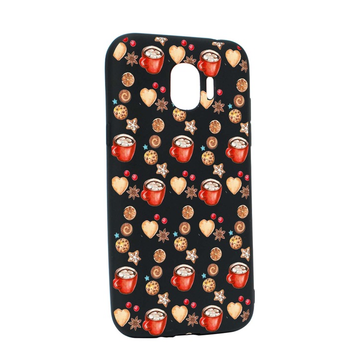 Husa de protectie Craciun, Christmas Coffee pentru Samsung Galaxy J4 2018, rezistenta la uzura, anti-alunecare, din silicon Premium, B343