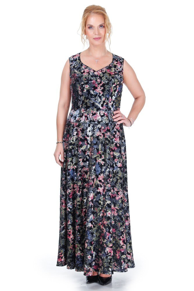 Rochie catifea pe negru Liza Panait R-2041E