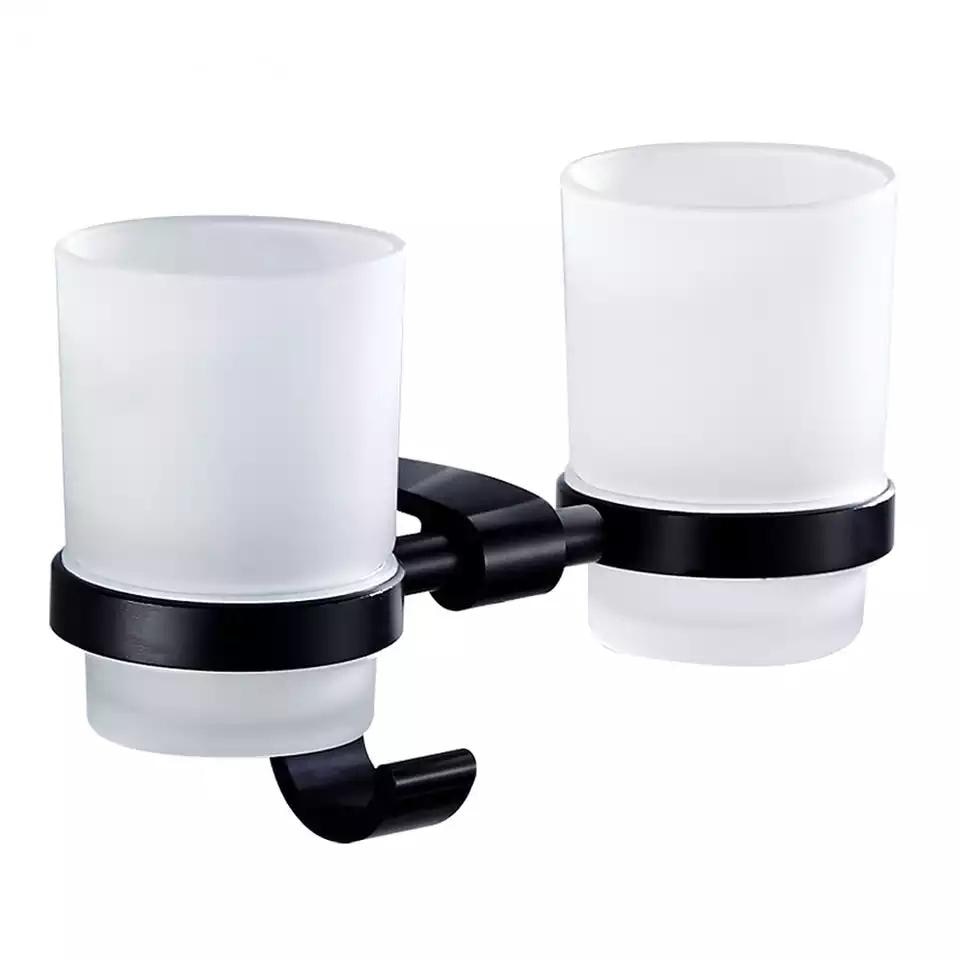 Set cinci piese, accesorii baie,negru mat TRENDY S