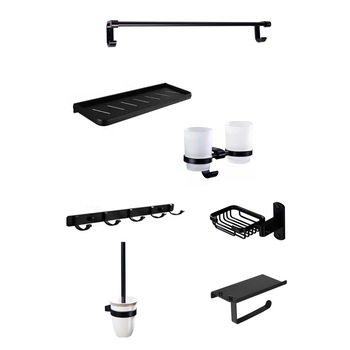 Set sapte piese , accesorii baie, negru mat TRENDY S Set sapte piese , accesorii baie, negru mat TRENDY S
