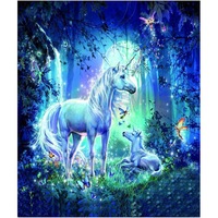 set creativ tablou 5d cu cristale model unicorni in padure  30 x 40 cm 3 ani  imagen 3_0_
0