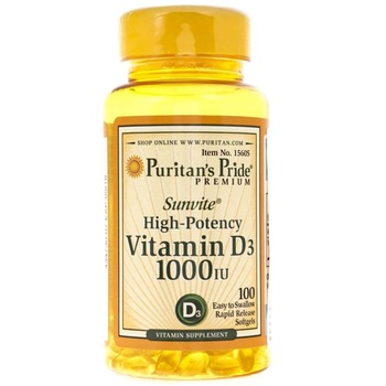 Supliment alimentar Puritan's Pride Vitamina D3 1000 UI - 100 capsule Supliment alimentar Puritan's Pride Vitamina D3 1000 UI - 100 capsule