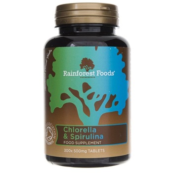 Supliment alimentar Rainforest Foods Chlorella si Spirulina BIO 500 mg - 300 comprimate Supliment alimentar Rainforest Foods Chlorella si Spirulina BIO 500 mg - 300 comprimate