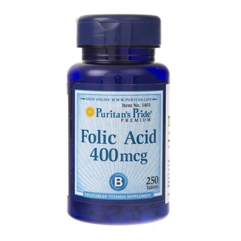 Supliment alimentar Puritan's Pride Acid folic 400 mcg - 250 comprimate Supliment alimentar Puritan's Pride Acid folic 400 mcg - 250 comprimate