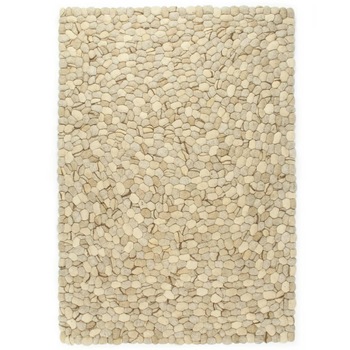Covor, bej, 160x230 cm, pietre fetru lana 284383 Covor, bej, 160x230 cm, pietre fetru lana 284383