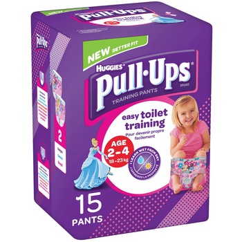 Scutece chilotel Huggies Pull-Ups, Girl, 18-23 kg, 15 buc Scutece chilotel Huggies Pull-Ups, Girl, 18-23 kg, 15 buc