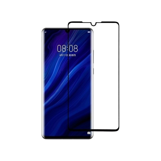 Folie de sticla Huawei P30 Lite, neagra, securizata, full screen, antisoc, durabila