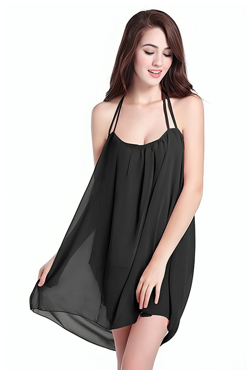 Дамска рокля JUP Lucia 16253937 10-456, Тънки презрамки, Подплата, S, Черен