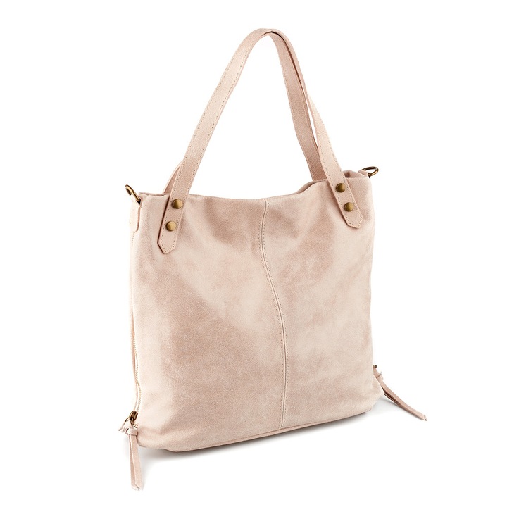 Kristen táska, rózsaszín természetes bőrből 8104